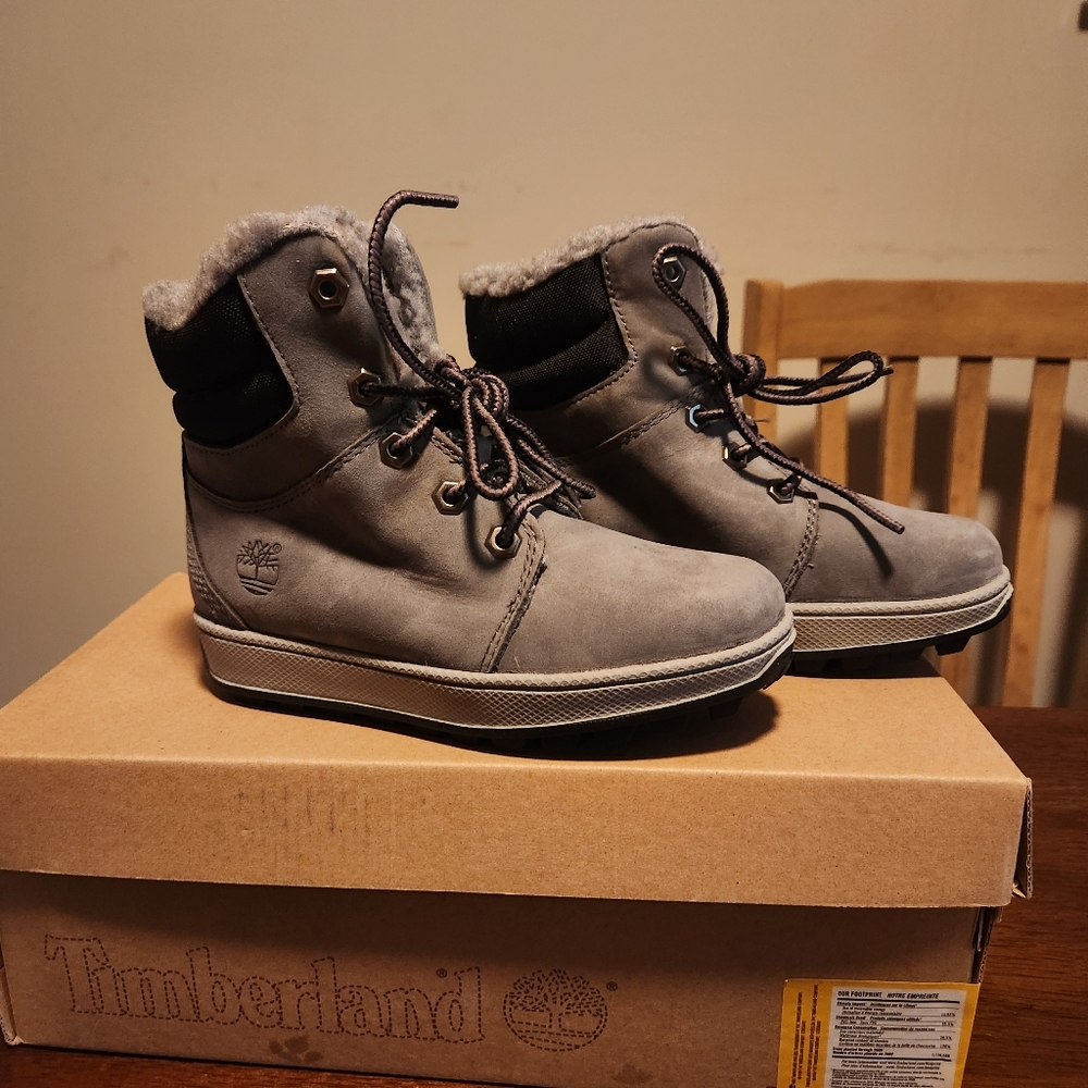 TIMBERLAND TODDLER 6 INCH Gray Lined Boot Moosemtn New with flaws